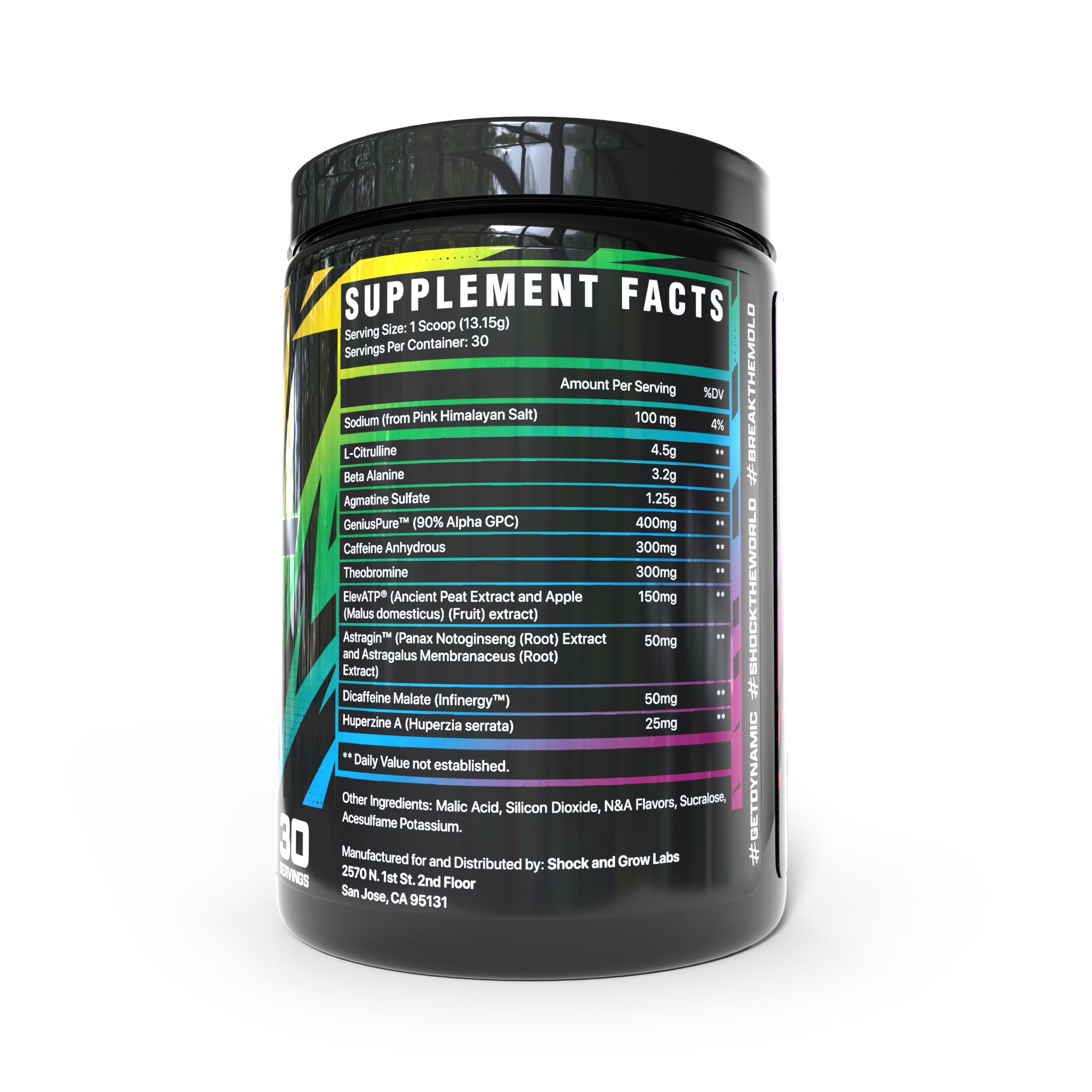 Dynamic Volt Pre-Workout Powder - 30 Servings (Cherry Blue Razz Swirl / Rainbow Sour Belt)
